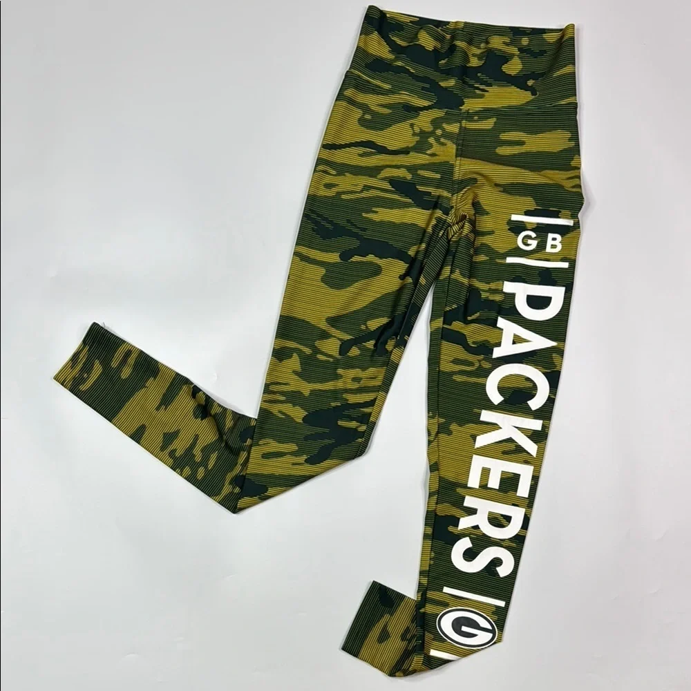 NFL Green Bay Packers Green Camo Leggings Size Small